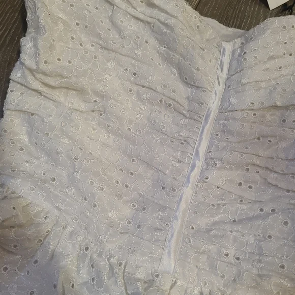 🆕️VINTAGE RARE Betsey Johnson White Ruffled Dress White EyeletNWT